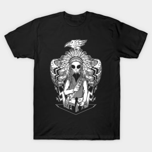 The alien Sitting Bull - Black version T-Shirt